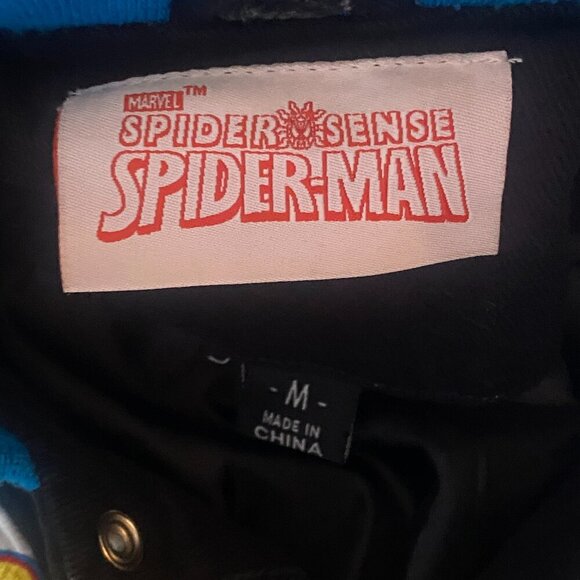 Vintage Marvel Spider Man Jacket Big Boy Medium Embroidered Racing Spider Sense - Picture 6 of 11